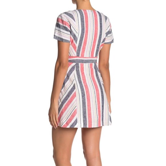 Parker Kacey Multicolor Striped Linen Blend Dress - Picture 4 of 13